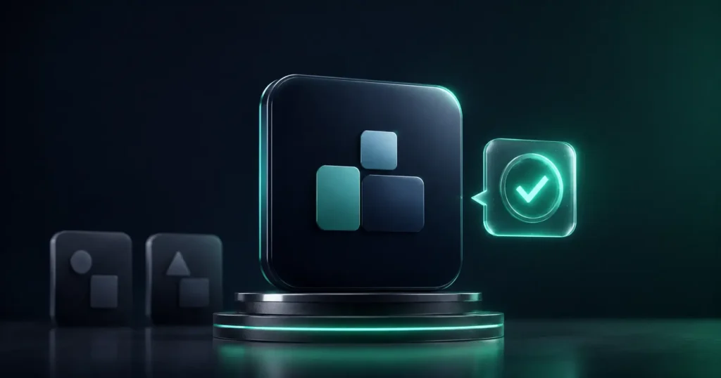 3D illustration of a software platform being selected as the best category solution in AI answers using a GEO framework.